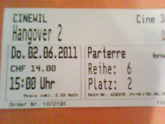 Hangover 2 Ticket